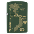 Zippo Lighter: Vietnam War Map - Green Matte 79506 (1975626104947)