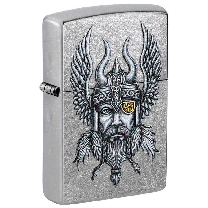 Zippo Lighter: Viking Warrior - Street Chrome 29871
