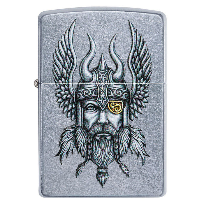 Zippo Lighter: Viking Warrior - Street Chrome 29871