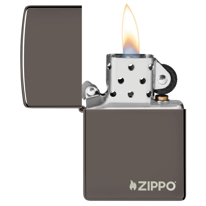 Zippo Lighter: Zippo Logo - Black Ice 150ZL
