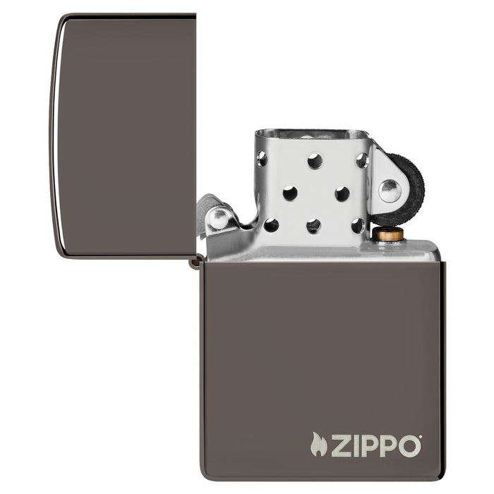 Zippo Lighter: Zippo Logo - Black Ice 150ZL