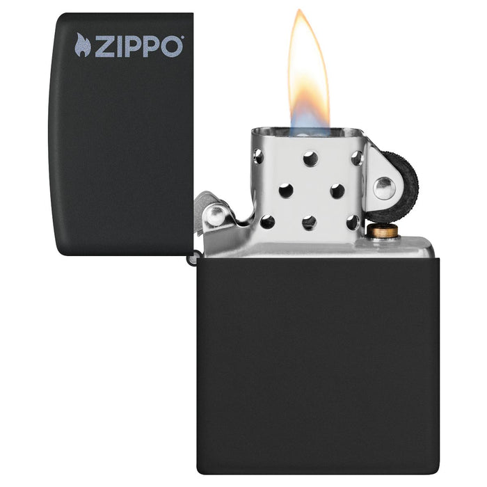 Zippo Lighter: Zippo Logo - Black Matte 218ZL