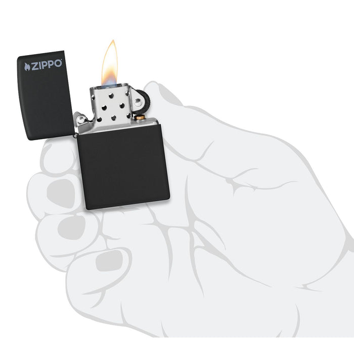 Zippo Lighter: Zippo Logo - Black Matte 218ZL
