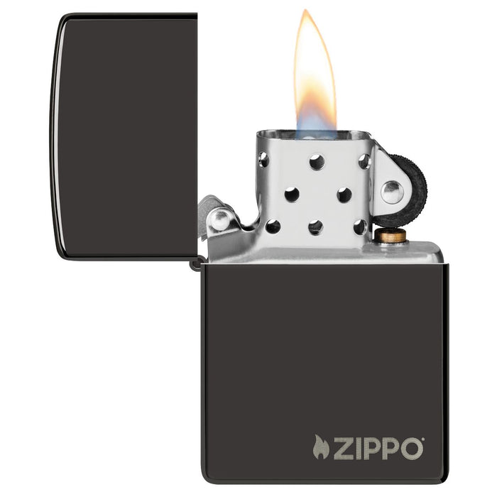 Zippo Lighter: Zippo Logo - Ebony 24756ZL