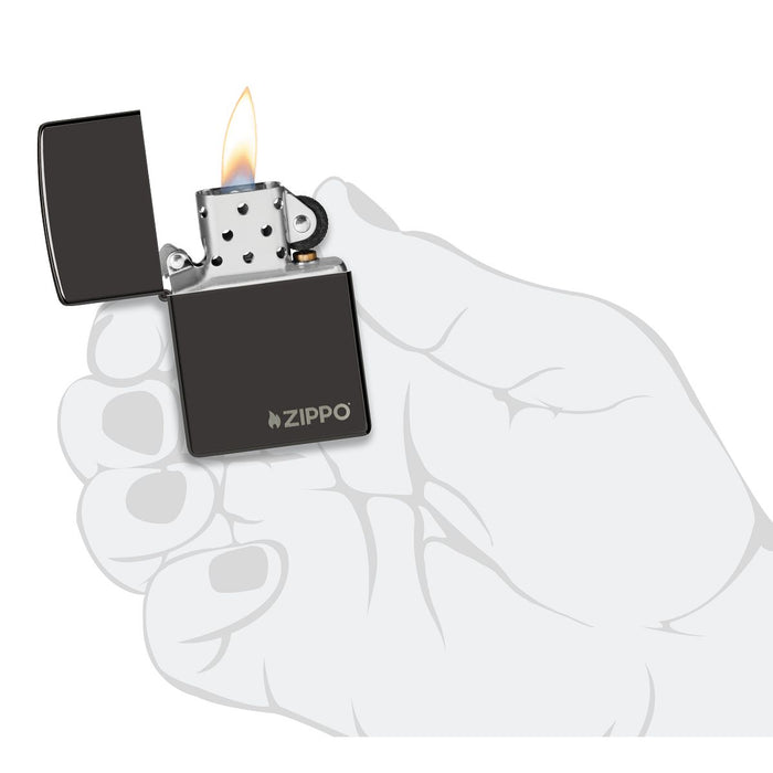 Zippo Lighter: Zippo Logo - Ebony 24756ZL