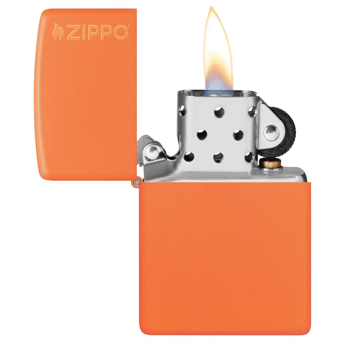 Zippo Lighter: Zippo Logo - Orange Matte 231ZL