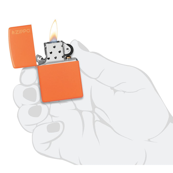 Zippo Lighter: Zippo Logo - Orange Matte 231ZL