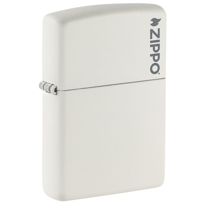 Zippo Lighter: Zippo Logo - White Matte 214ZL