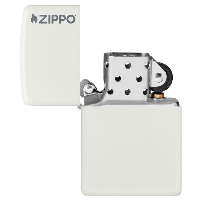 Zippo Lighter: Zippo Logo - White Matte 214ZL