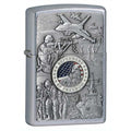 Zippo Pipe Lighter: Joined Forces Emblem - Street Chrome 24457PL (1975637934195)